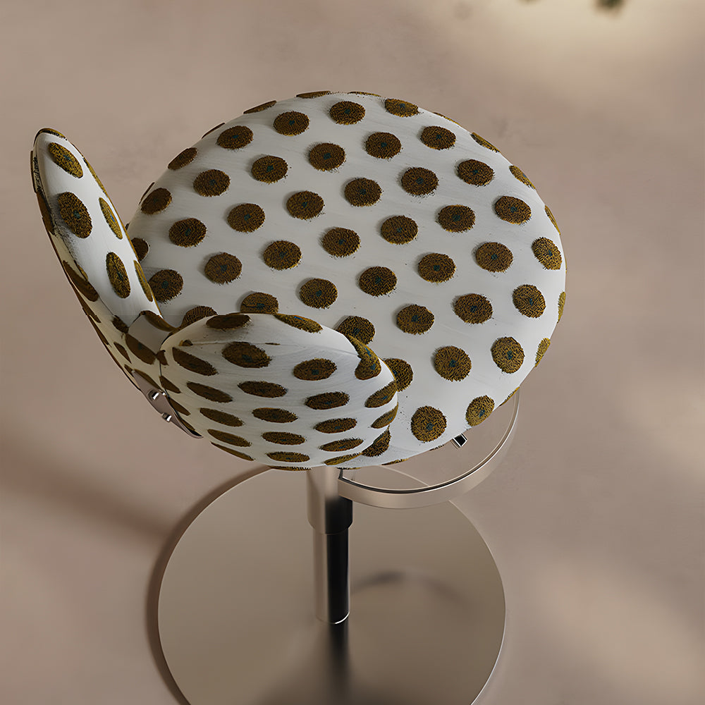 Modern Upholstered Adjustable Bar Stool with Petal Back 1 Piece