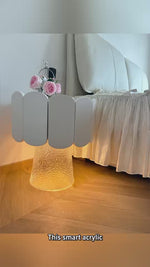 Load and play video in Gallery viewer, Art-Inspired Nightstand with Scratch-Resistant Leather &amp; Motion Sensor Lighting
